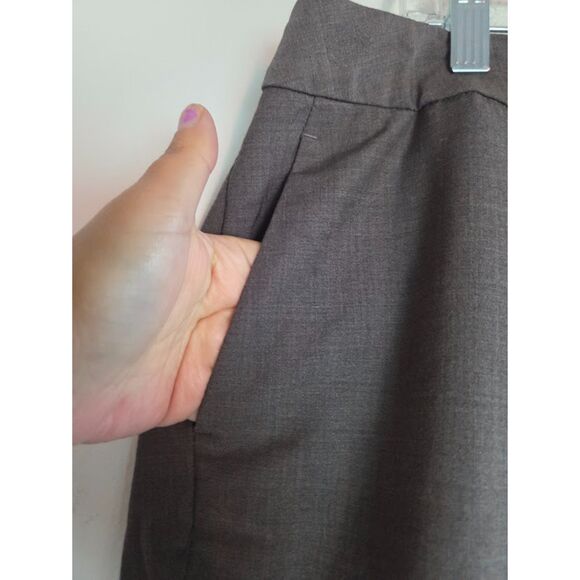 Talbots Women Dark Grey "Heritage" Wool Blend Straight Leg Trouser Pants size18W - Picture 5 of 8